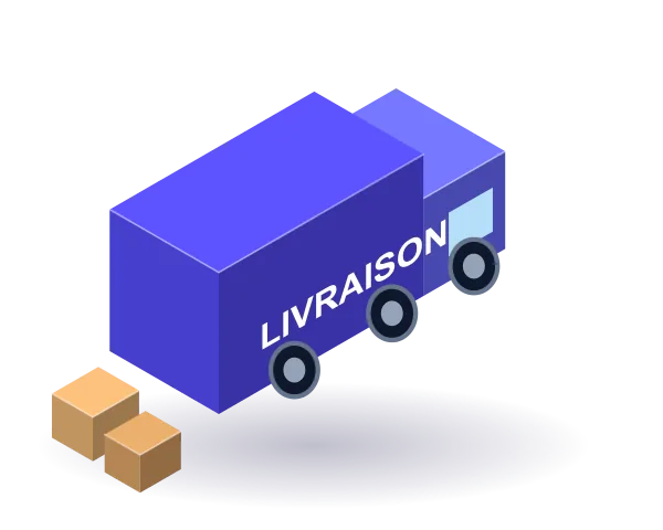 Camion de livraison chargé de colis